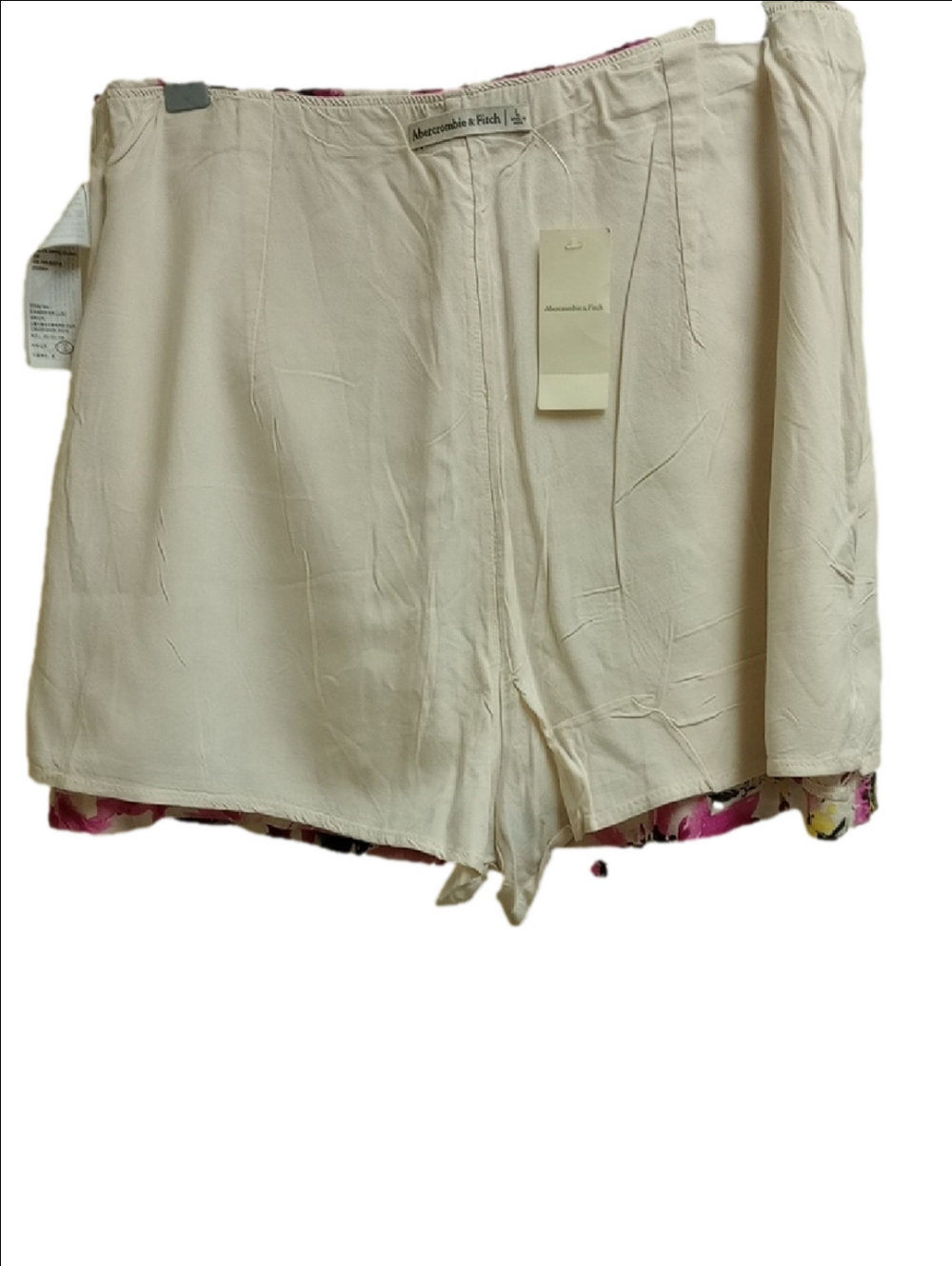 🆕🌸 ABERCROMBIE & FITCH "SCARLET" ASYMMETRICAL LINEN BLEND FLORAL SKIRT SKORT🌸 - Picture 6 of 10
